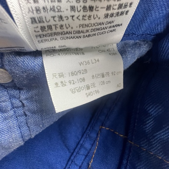 Levi's 501 Men's Jeans Blue Button-Fly 36W 34" Regular‎ Straight Pockets - Picture 7 of 10